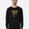 Sweatshirt Funny Mona Lisa parody featuring Trailer Trash Tammy-style edits with cigarette and beer