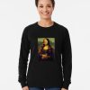 Funny Mona Lisa parody Sweatshirt featuring Trailer Trash Tammy-style edits with cigarette and beer