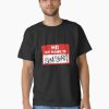 Black men t-shirt with a red-and-white name tag design that reads “Hi! My name is Slim Shady” in a handwritten font