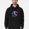 Black hoodie with neon 80s-style slasher design and Crystal Lake text