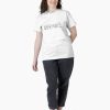 White t-shirt with minimalist line art showing various coffee makers and the phrase “All methods lead to coffee.