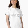 women White t-shirt with minimalist line art showing various coffee makers and the phrase All methods lead to coffee