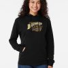 Women black Hoodie with “Bonnaroo 2019” inspired graphic in vibrant retro colors.