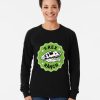 Women Black sweatshirt with a green badge graphic featuring a T-Rex skull and the words “T-Rex Ranch.”
