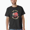 Men Black t-shirt with cute sloth and text “Not Fast Not Furious” funny lazy animal design