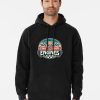 Black hoodie with retro vintage racing design featuring checkered flags, red star, and slogan “Start Your Engines