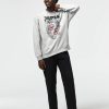 White sweatshirt with Tokyo Japan koi fish design and “Fishing is my one kind of happiness” quote in black and red