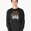 Black Sweatshirt featuring three cartoon ghost cowgirls in a desert scene with “Howdy Ghouls” text, worn by male model