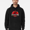 Men Black nursing Hoodie with a parody red-and-yellow logo showing a ribcage skeleton and text “Thoracic Park” in bold font