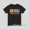 Black Tee with yellow check engine light and text “I Drive A POS Paid Off Sh*t Box” – Cleetus McFarland funny car Tee