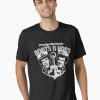 Black T-Shirt with distressed white “Boats N Hoes” design featuring two men in captain hats and anchor graphic.