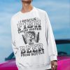 White Sweatshirt with "I Rescue Fish from Water and Beer from Bottle" design featuring a bass fish and beer bottles.