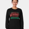 Black Sweatshirt with red and green retro logo reading “Fratelli’s Family Restaurant – Astoria Oregon” and playful food list.
