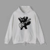 Funny hoodie with Black cat playing electric guitar minimalist graphic design