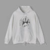 Minimalist Cat Paw Sketch Hoodie Artistic Feline Lover Design Detailed pencil-style sketch of a cat paw printed on a minimalist hoodie