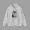 Samurai Cat Warrior Funny Japanese Tattoo Style Ninja Cat Hoodie Illustration of a samurai cat holding swords in Japanese tattoo style printed on Hoodie