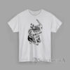 Samurai Cat Warrior T-Shirt Funny Japanese Tattoo Style Ninja Cat Tee Illustration of a samurai cat holding swords in Japanese tattoo style printed on t-shirt