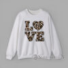 Aesthetic Leopard Love Print Sweatshirt Sweatshirt With Aesthetic leopard heart with leopard LOVE letter print graphic designAesthetic leopard heart with leopard LOVE letter print graphic design