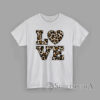 Aesthetic Love Leopard Print T-Shirt T-Shirt With Aesthetic leopard heart with leopard LOVE letter print graphic design