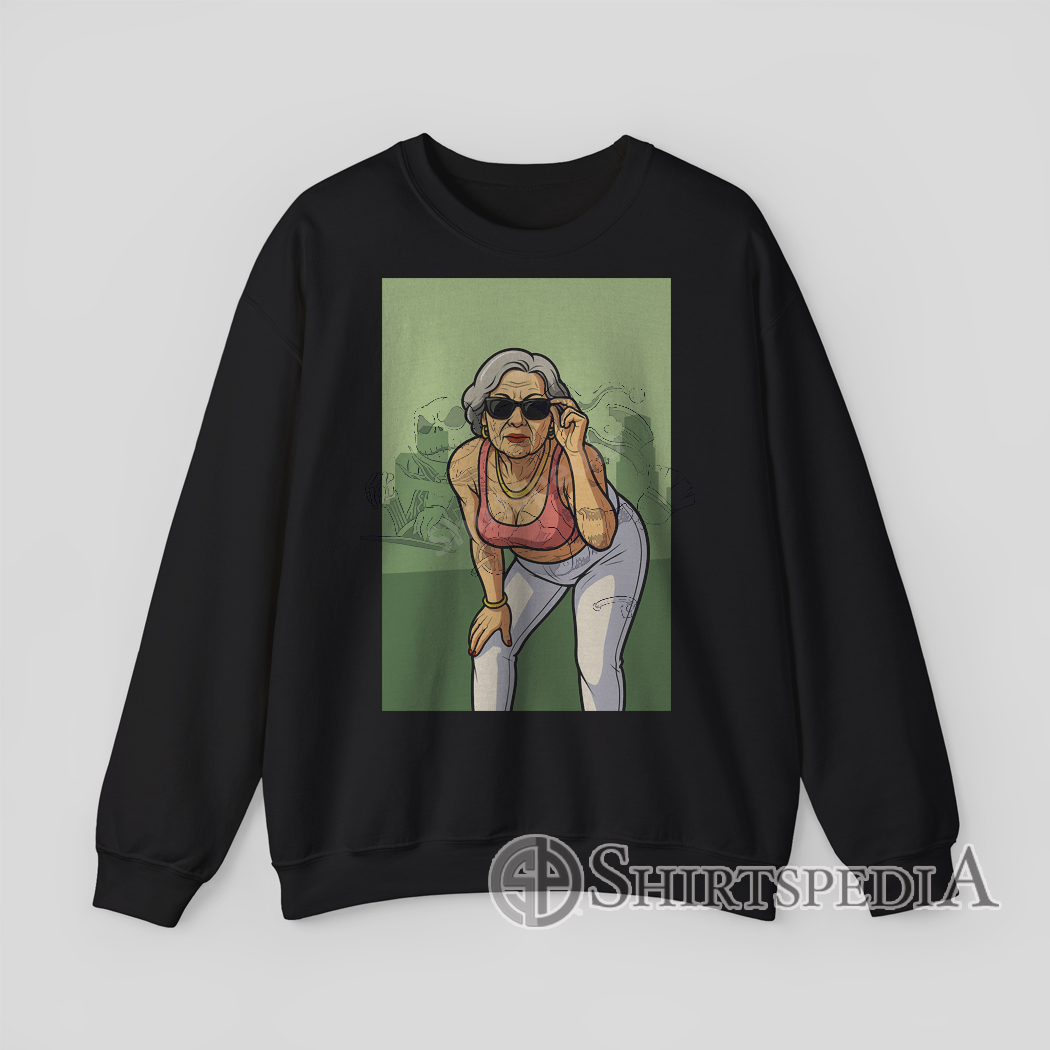 Funny GTA San Andreas loading screen grandma parody graphic illustration on Sweatshirt