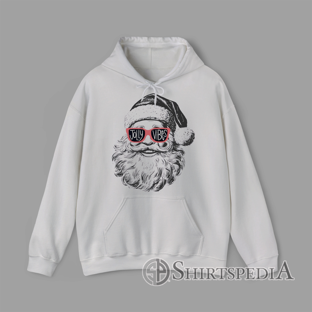 Jolly Vibes Santa Hoodie Funny Christmas Graphic Hoodie Jolly Vibes Santa Hoodie Funny Christmas Graphic Hoodie