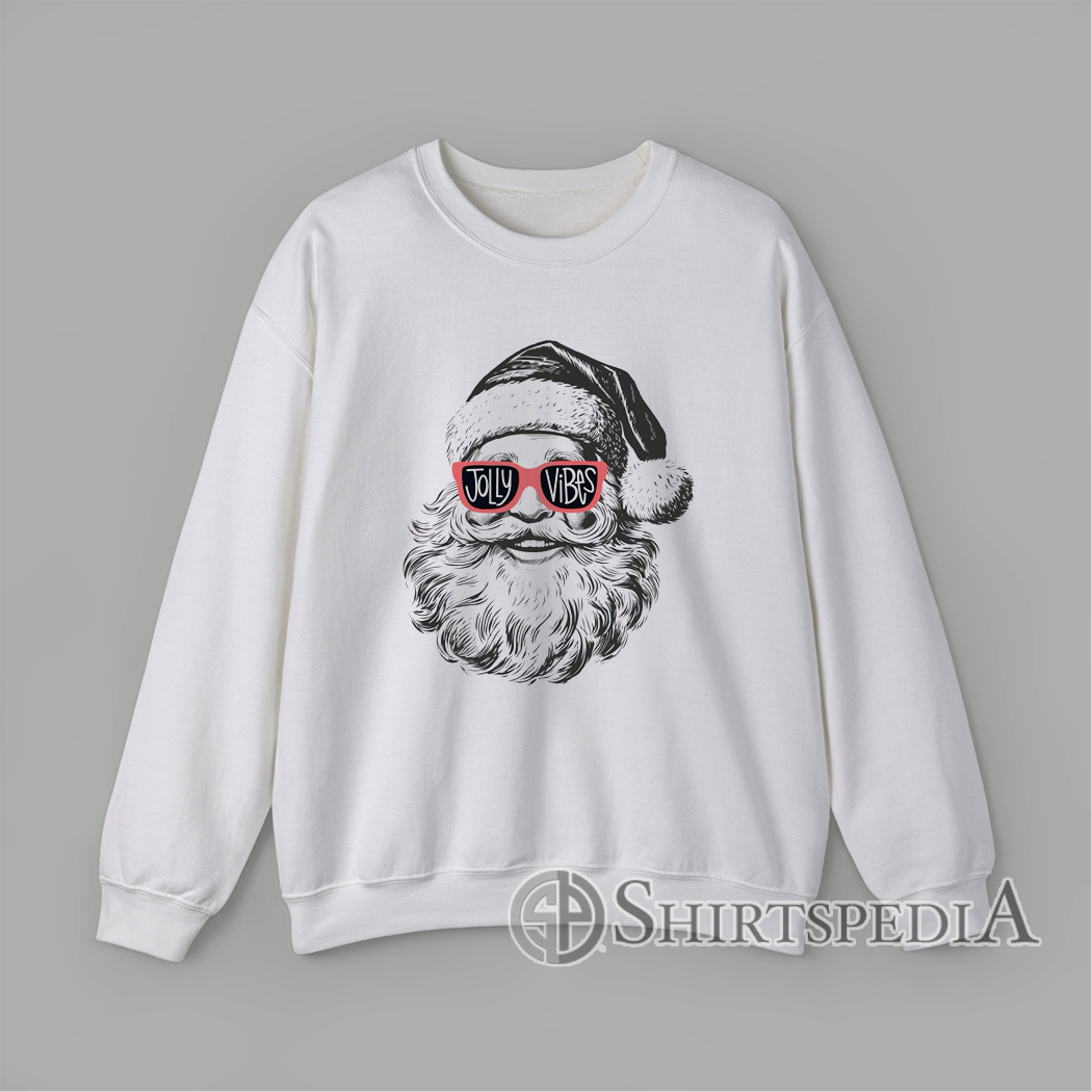 Jolly Vibes Santa Sweatshirt Funny Christmas Graphic Sweatshirt Jolly Vibes Santa Sweatshirt Funny Christmas Graphic Sweatshirt