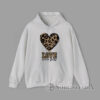 Hoodie With Leopard heart with glitter-style leopard LOVE letters and ‘never fails’ script graphic design