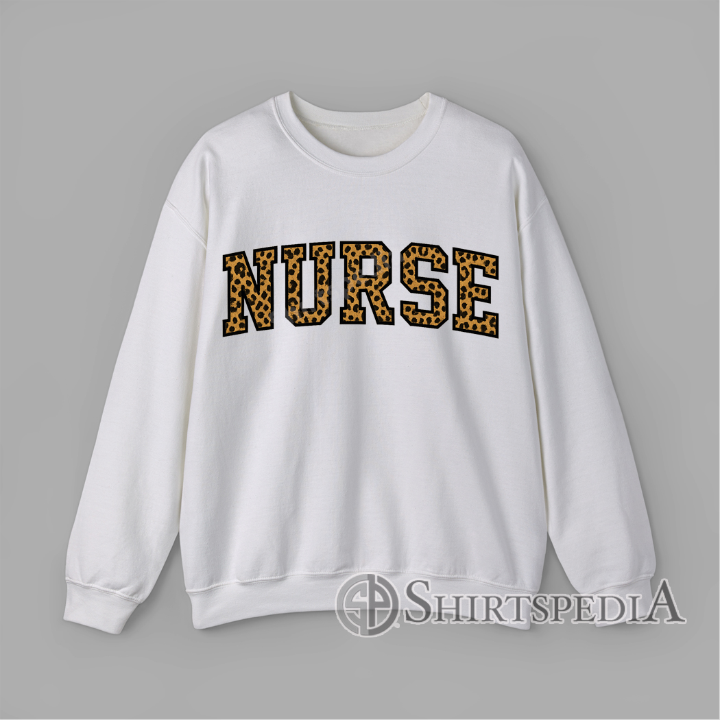 Leopard print NURSE letter graphic Sweatshirt for healthcare workers