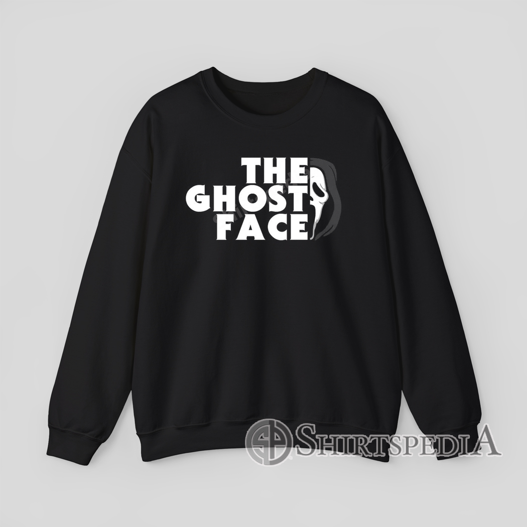 Funny Ghost Face Scream Meme parody The North Face logo sweatshirt