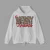 Merry Christmas lettering in leopard print with Santa hat Christmas graphic design Printed On Hoodie