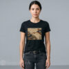 Women Gildan 5000 cotton t-shirt featuring Tom Brady and Drake Maye Creation of Adam football parody design