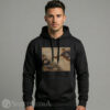 Men Gildan 18500 hoodie featuring Tom Brady and Drake Maye Creation of Adam art parody print