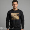 Men Gildan 18000 crewneck sweatshirt with Tom Brady passing football to Drake Maye Renaissance art parody