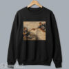 Gildan 18000 crewneck sweatshirt with Tom Brady passing football to Drake Maye Renaissance art parody