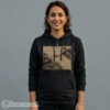 Women Gildan 18500 hoodie featuring Tom Brady and Drake Maye Creation of Adam art parody print