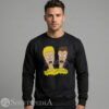 Men Gildan 18000 crewneck sweatshirt featuring vintage 90s Beavis and Butt-Head cartoon print