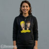 Women Gildan 18500 pullover hoodie featuring vintage Beavis and Butt-Head 90s cartoon print