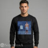 Men black crewneck pullover streetwear sweatshirt featuring a large retro distressed graphic of Tom Brady at the 2000 NFL Scouting Combine.