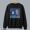 Unisex black crewneck pullover streetwear sweatshirt featuring a large retro distressed graphic of Tom Brady at the 2000 NFL Scouting Combine.
